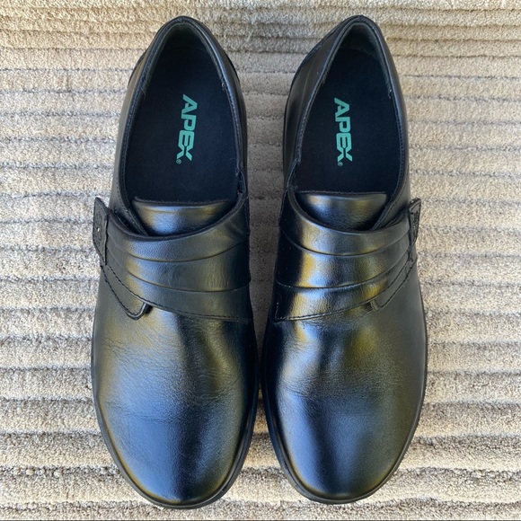 Apex Shoes - Apex Petals Linda Ortho Leather Monk Strap Shoes Comfort Walking A830W